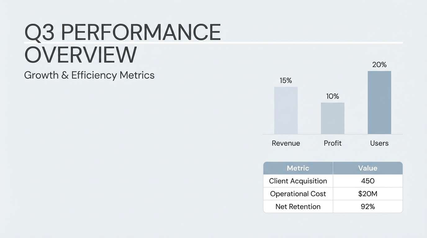 minimal business slide design using a light color combination