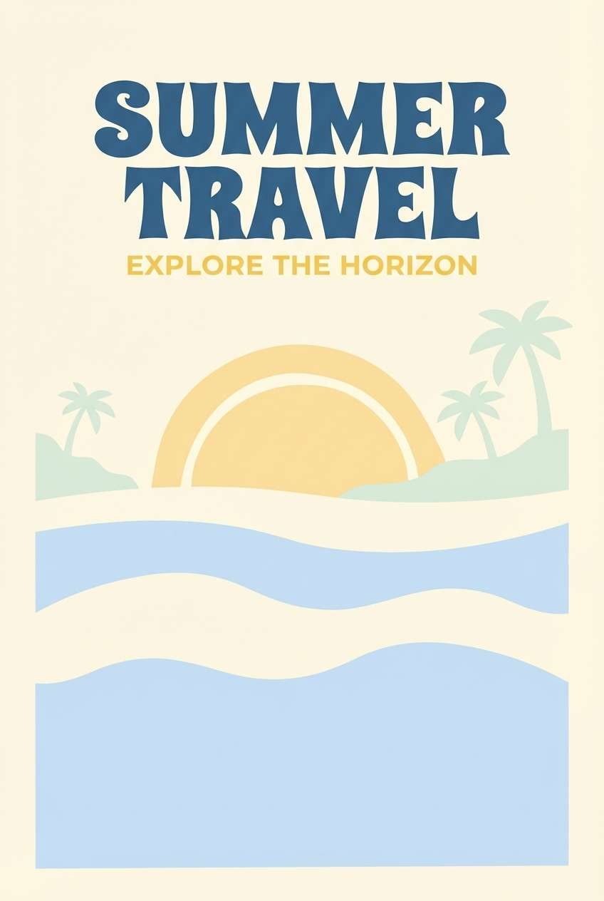 soft summer travel poster
