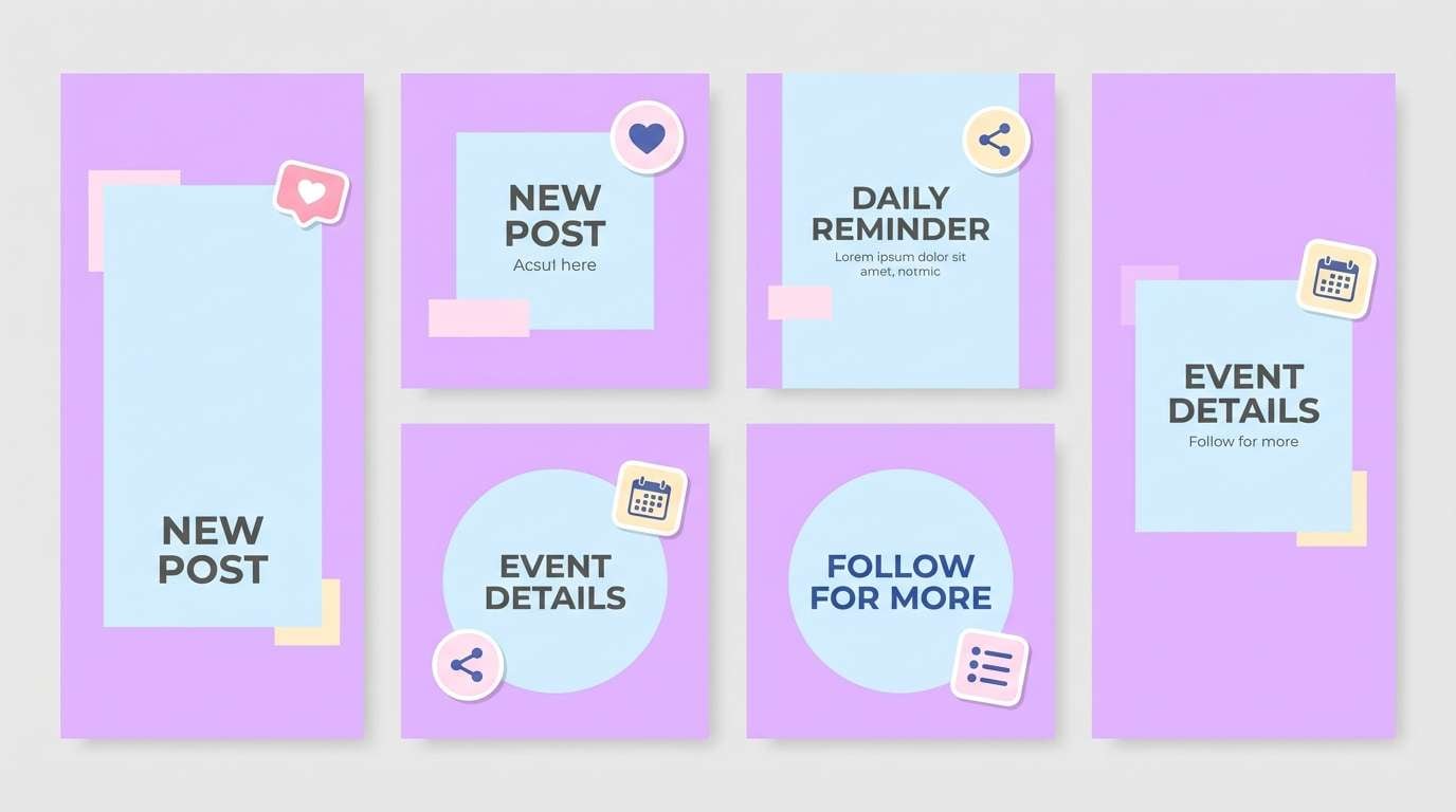 pastel social templates