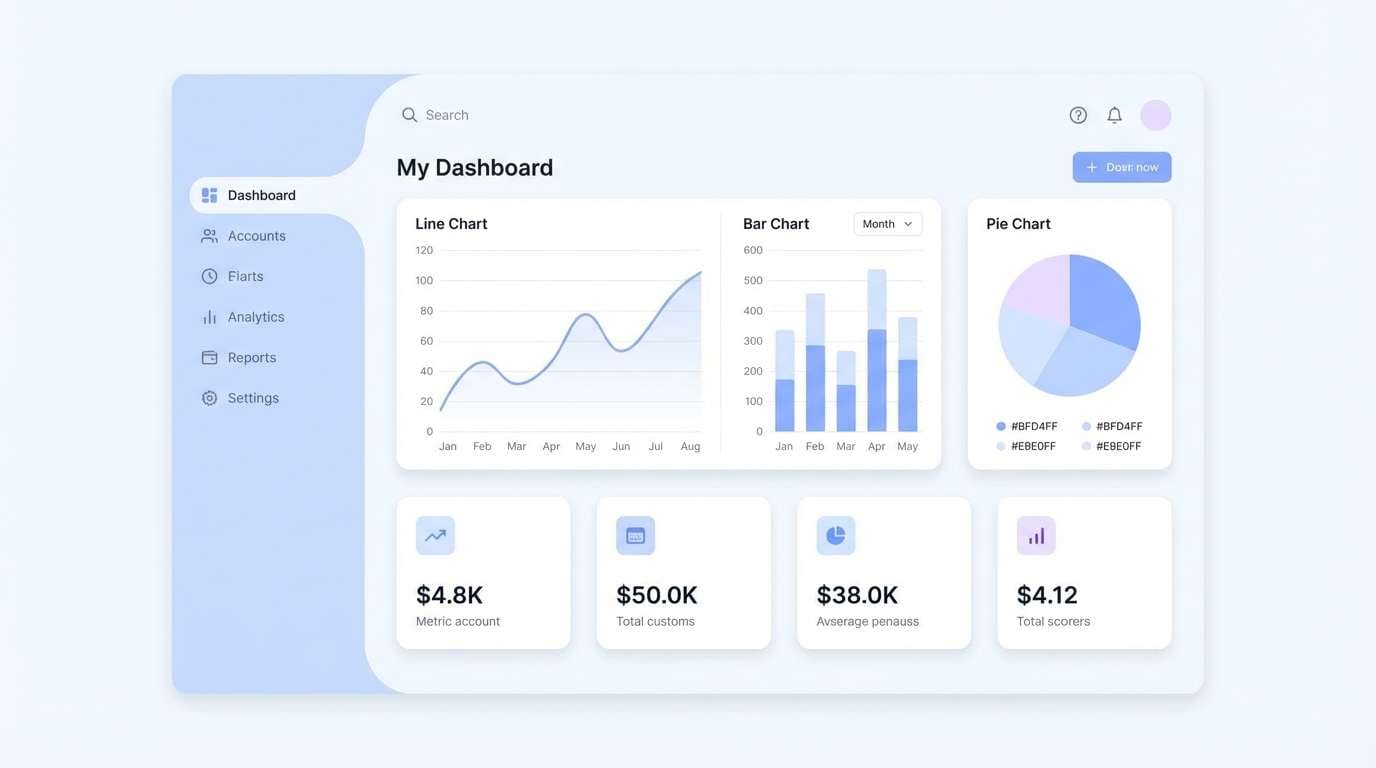 soft blue dashboard ui
