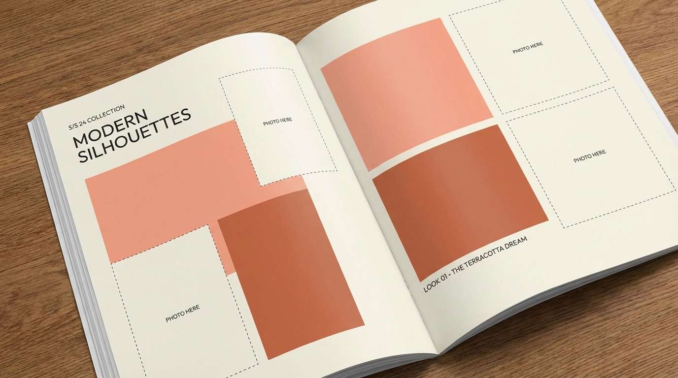 terracotta coral lookbook layout