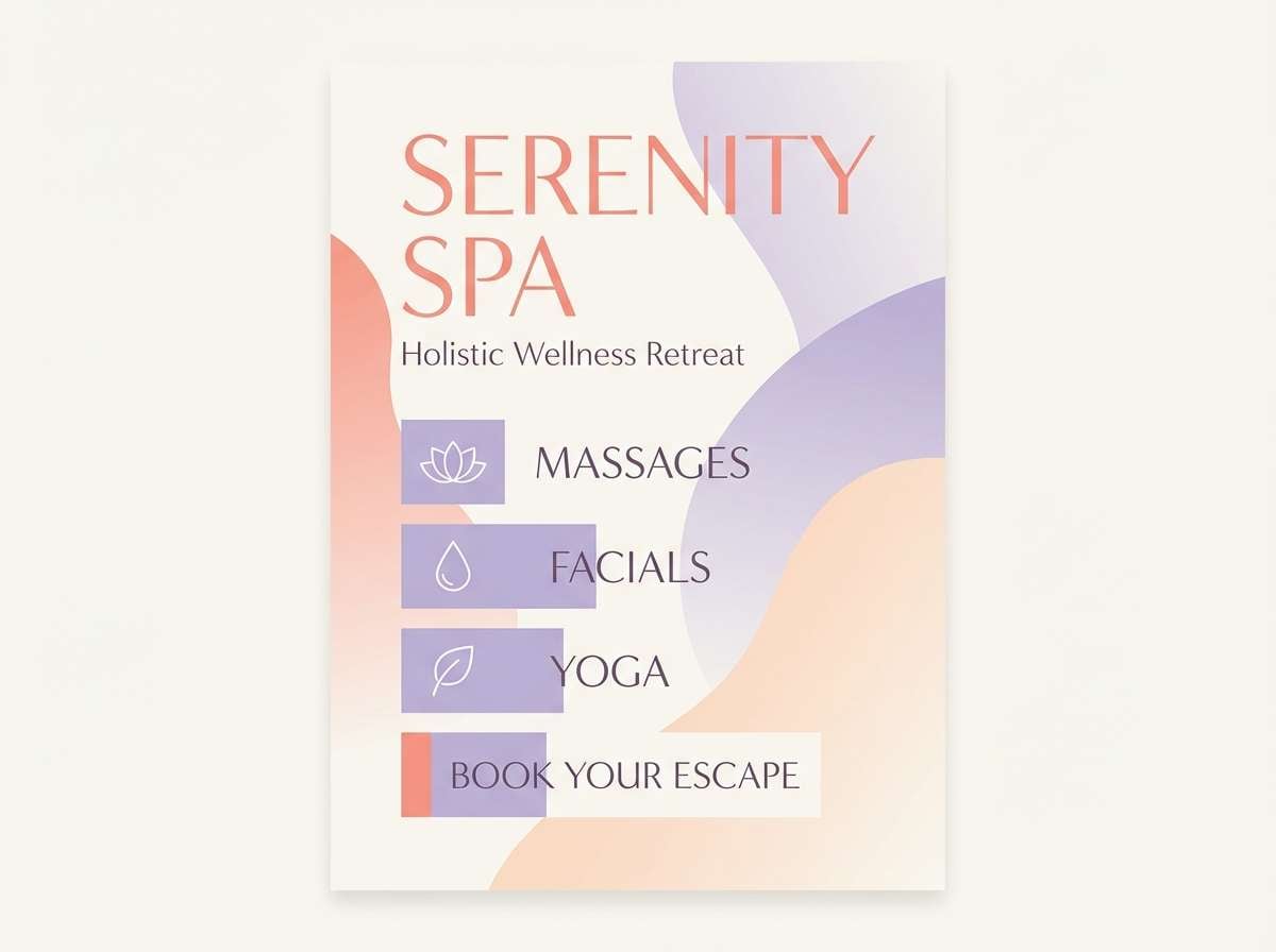 coral lavender spa flyer