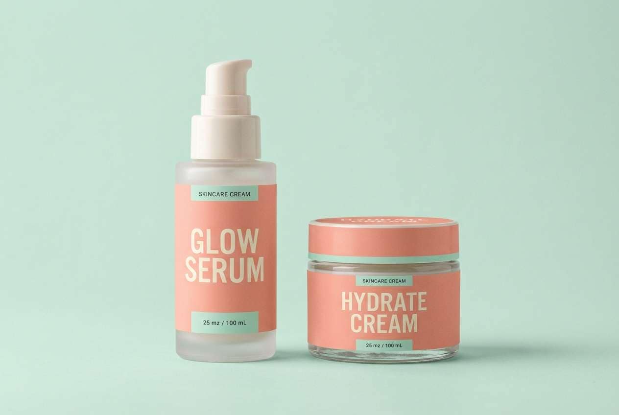 mint coral skincare ad