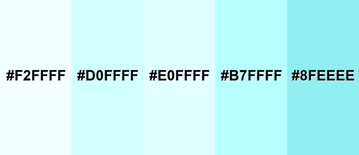 shades and variations of light-cyan-color