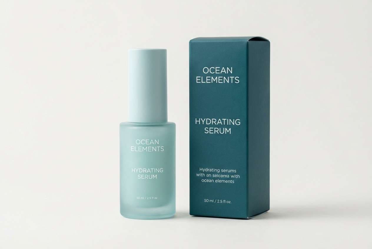 sea glass skincare packaging