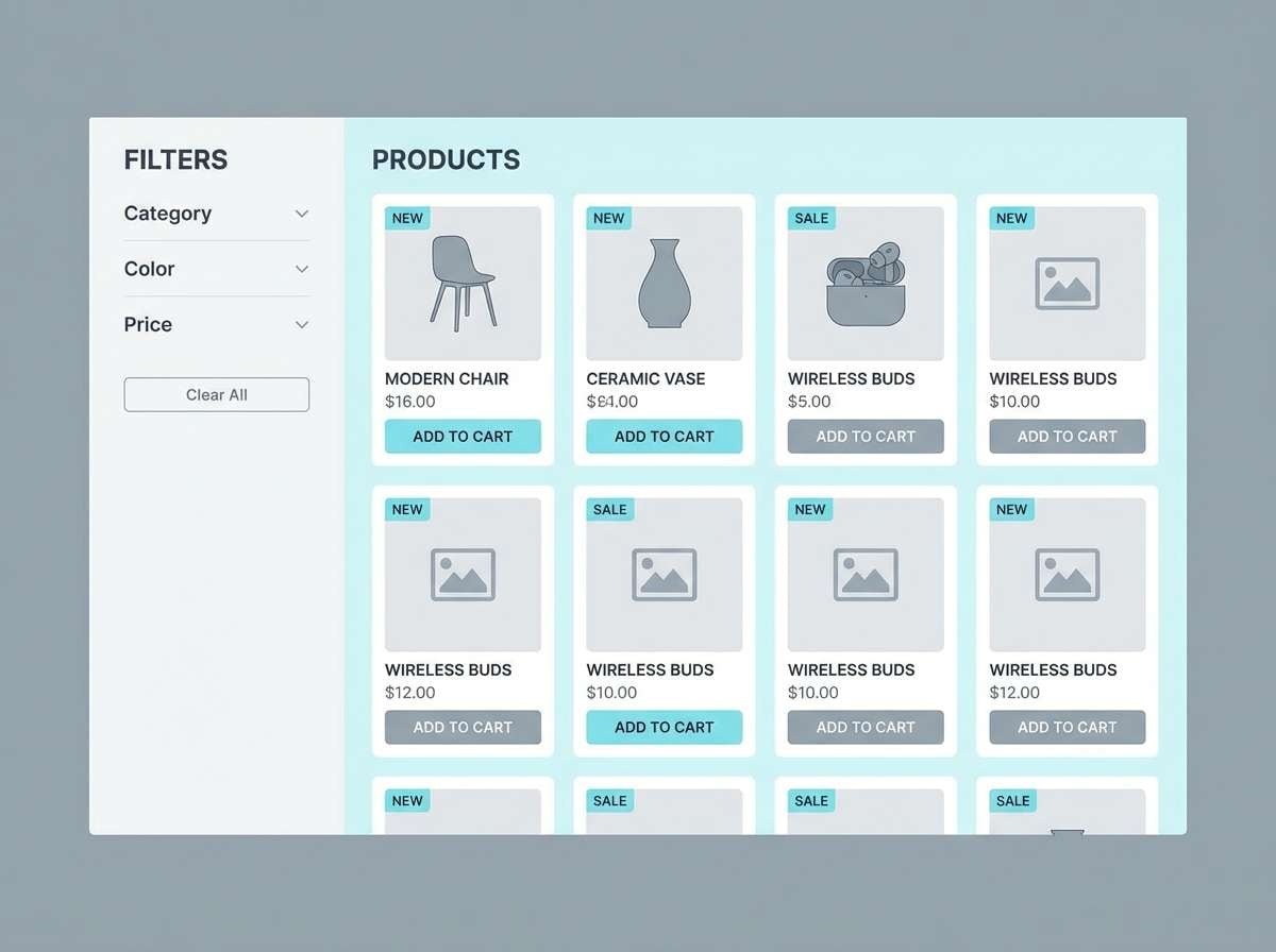 minimal ecommerce ui