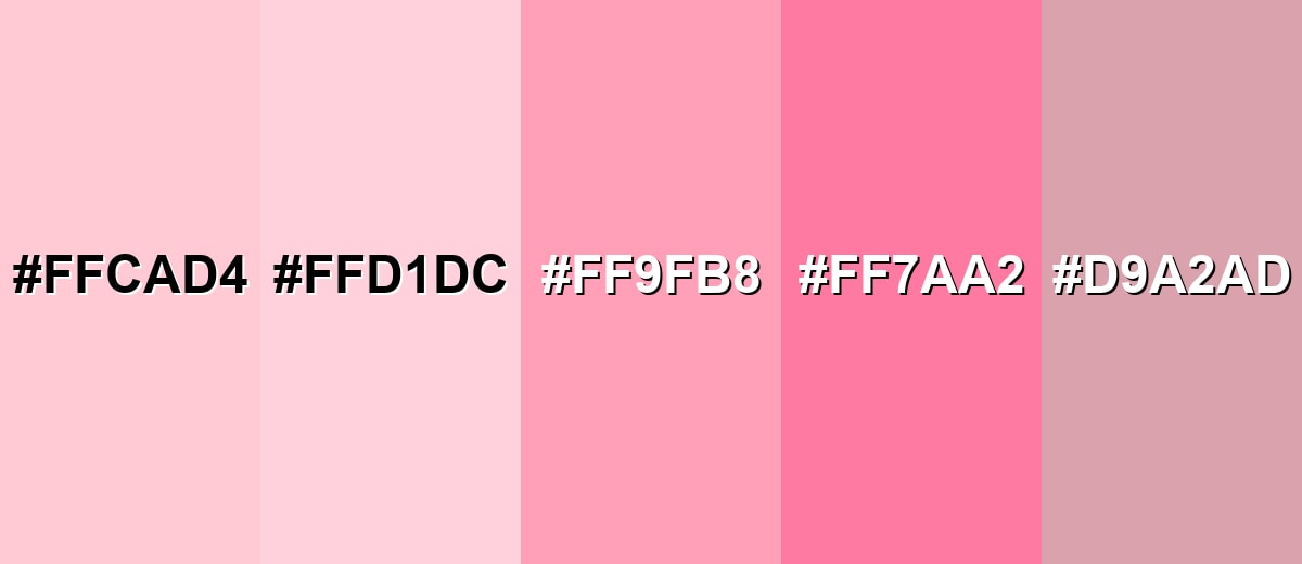 shades and variations of light-pink