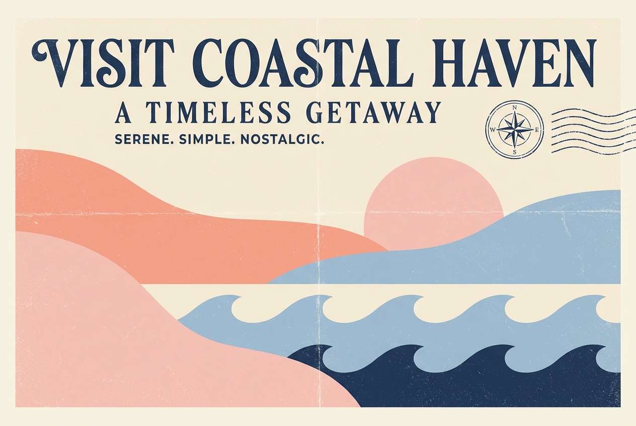 retro travel poster design