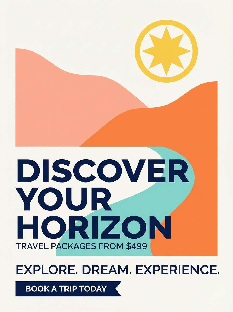 tropical travel promo poster