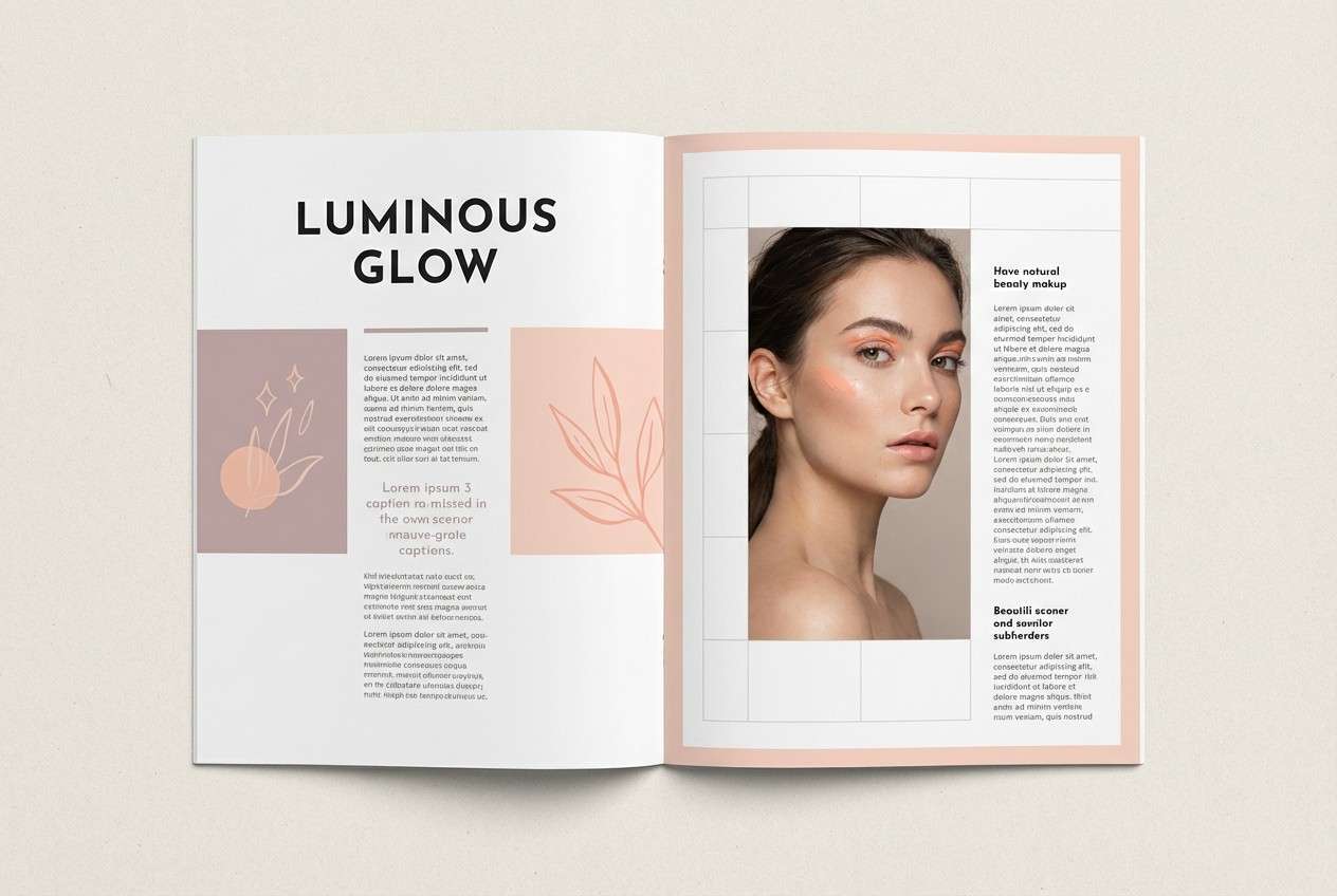 beauty magazine spread layout