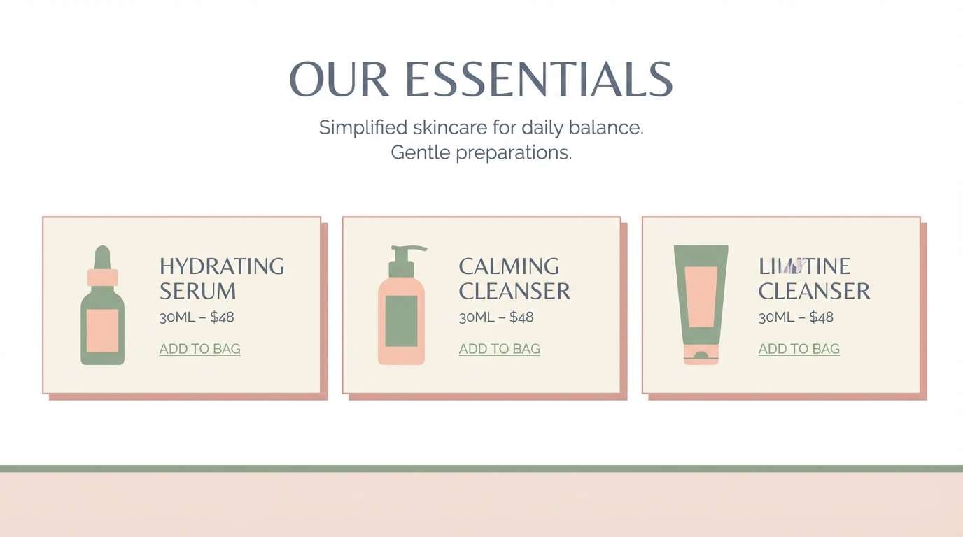 skincare blog header layout