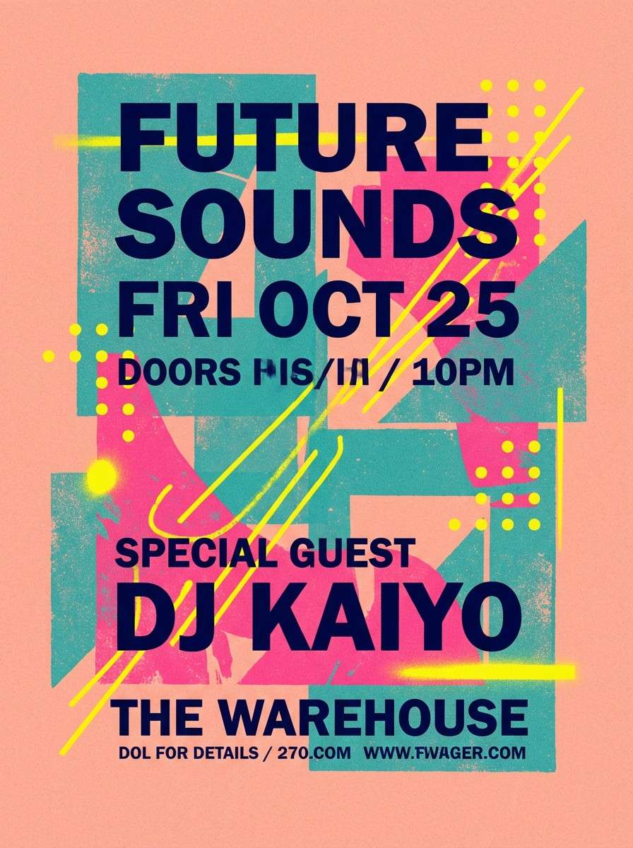 neon event flyer design