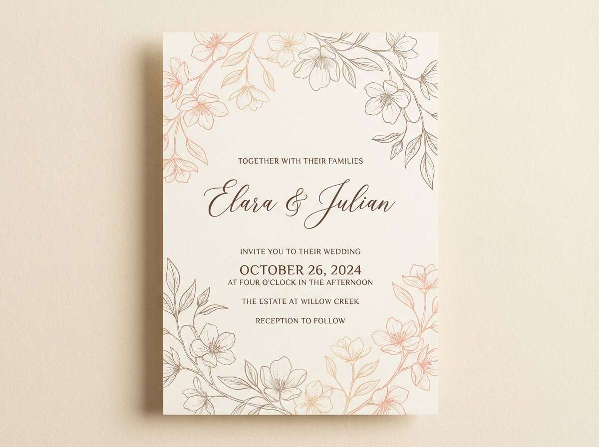 rustic wedding invitation card