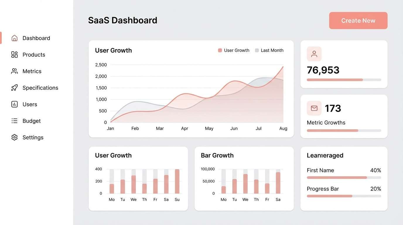 minimal dashboard ui mockup