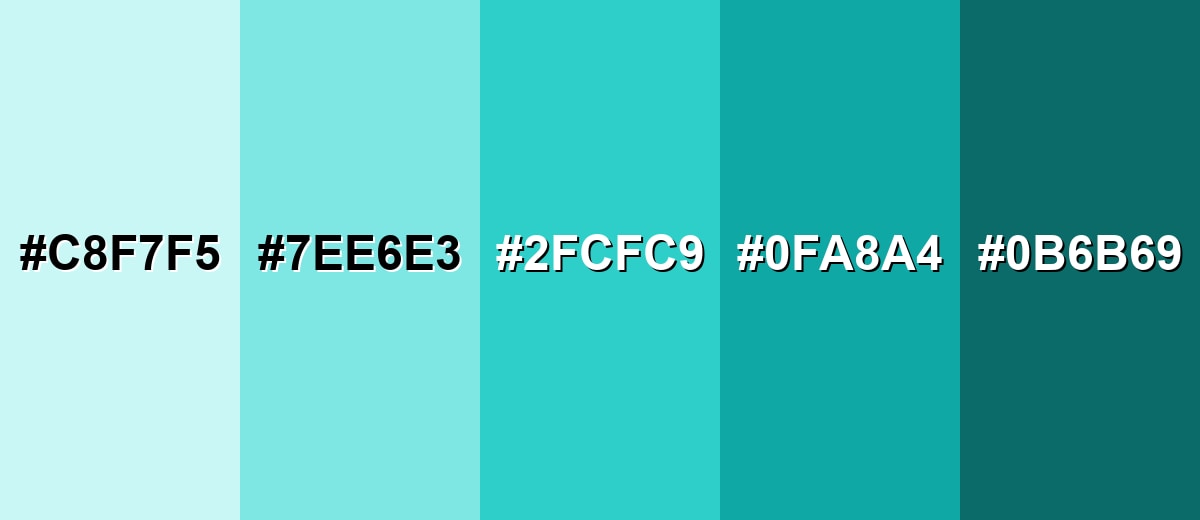 shades and variations of light-turquoise-color