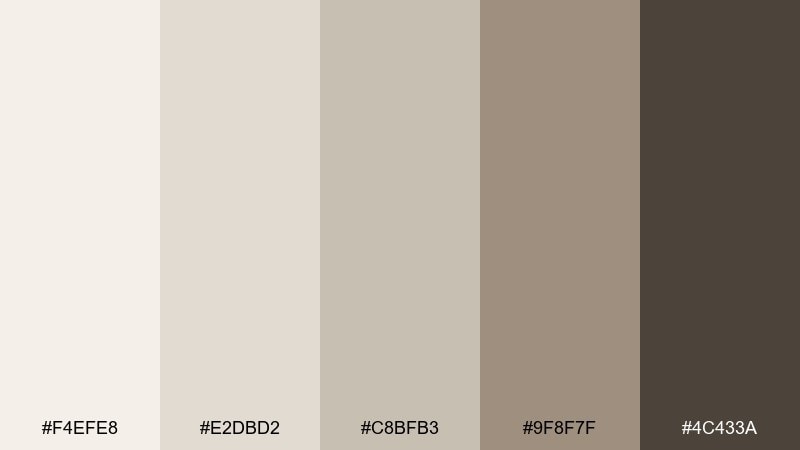 light umber editorial pale brown color palette with hex codes
