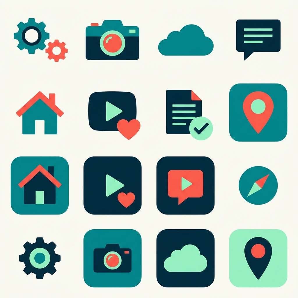 teal coral app icons