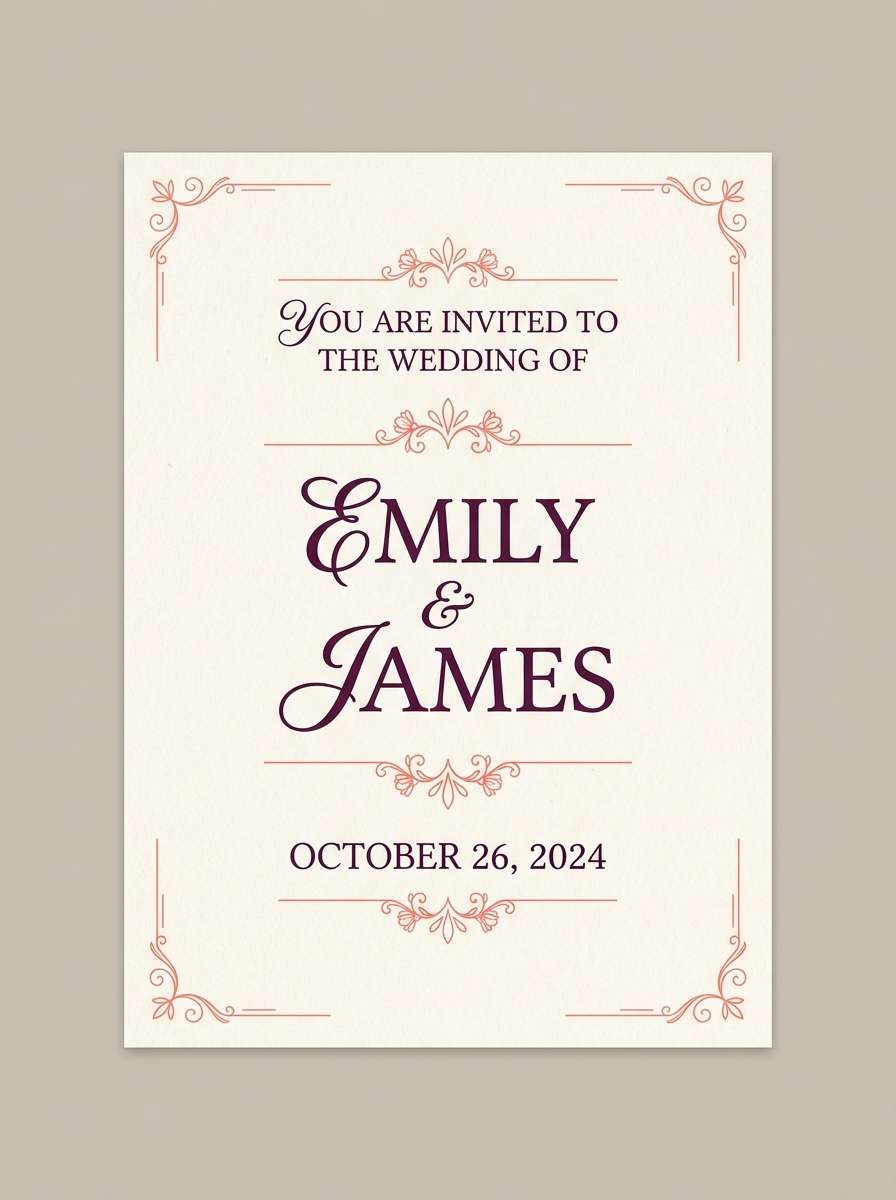 plum wedding invite