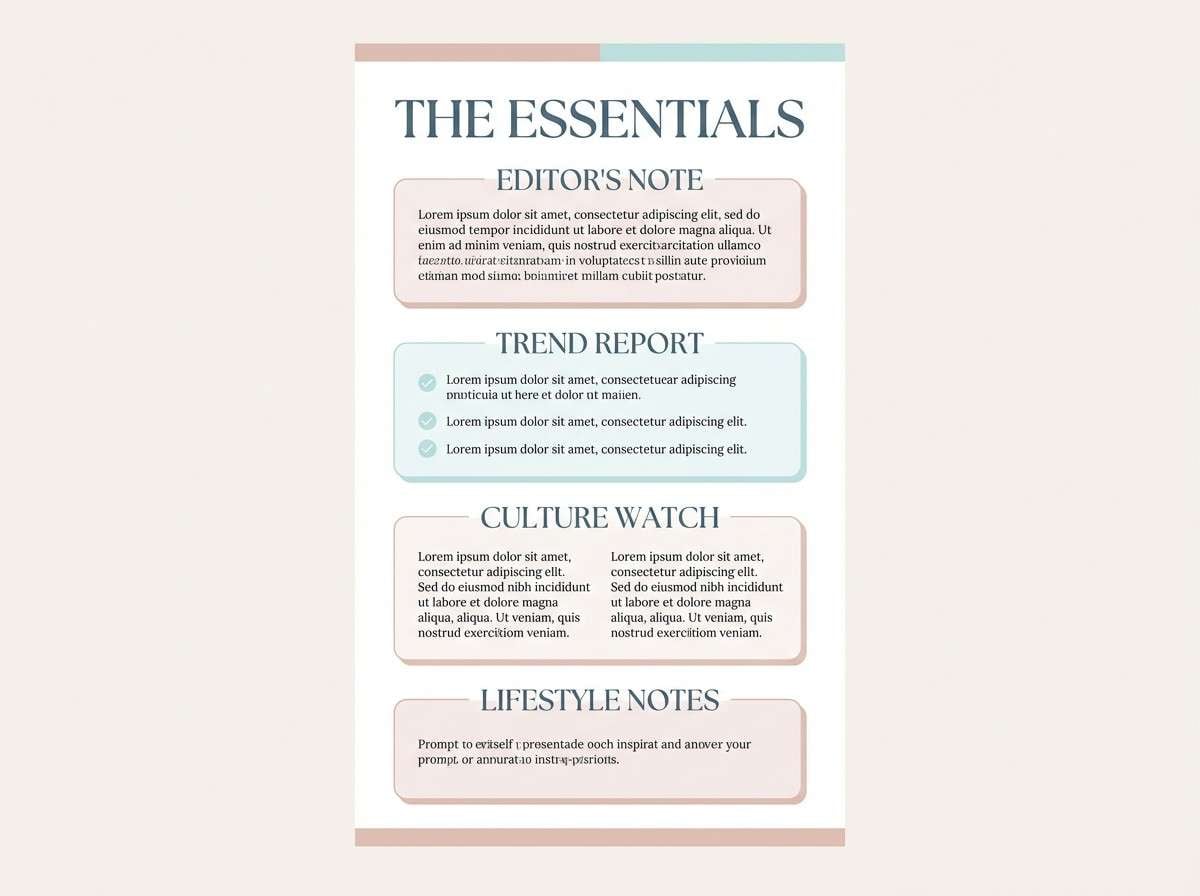 pastel newsletter layout