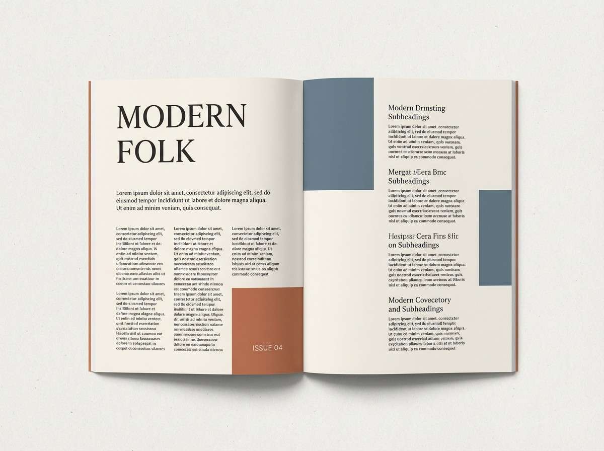 minimal editorial spread