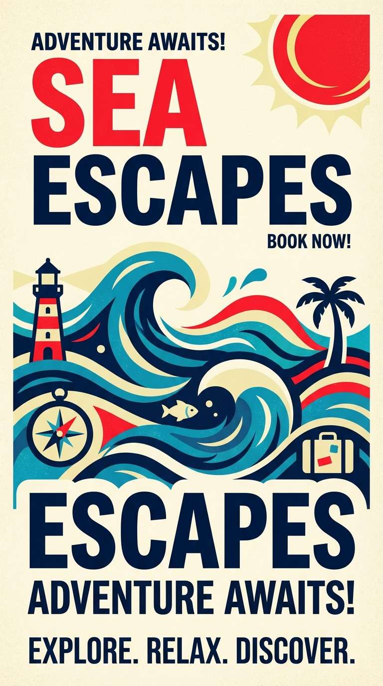 coastal travel poster