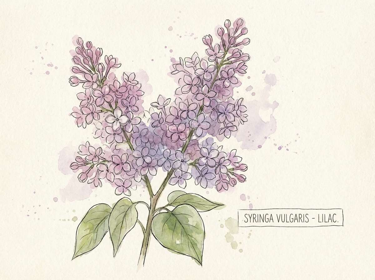 lilac bloom botanical watercolor