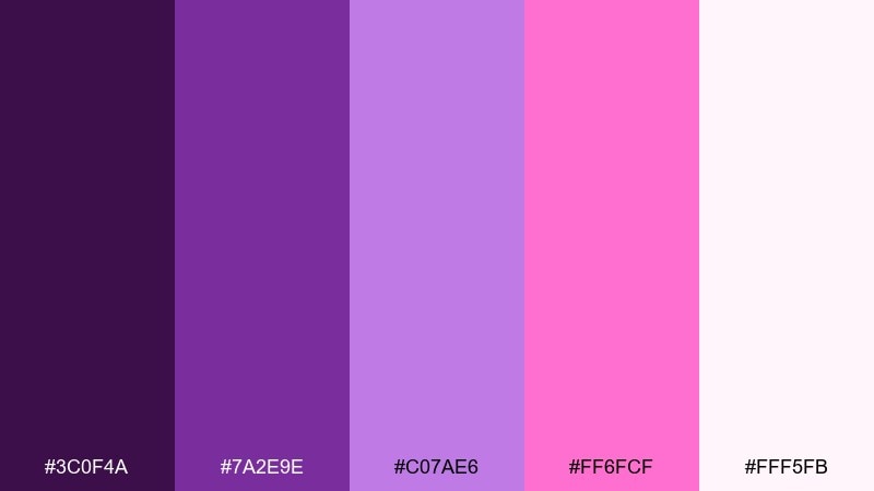 lilac bloom color palette with hex codes