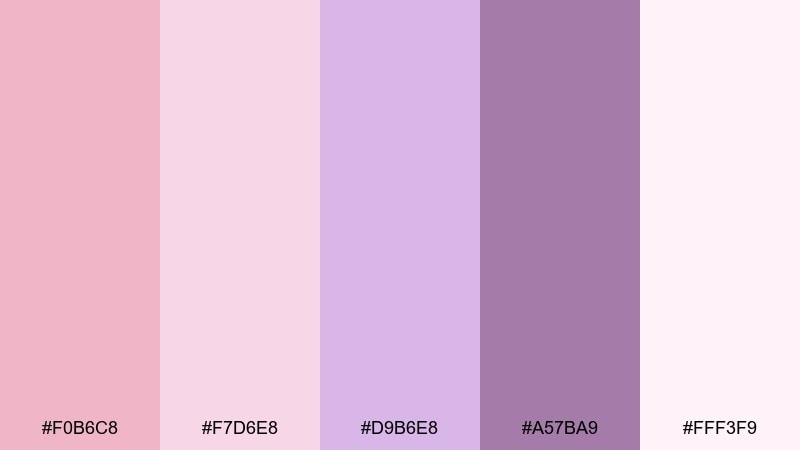 lilac blush beauty blush color palette with hex codes