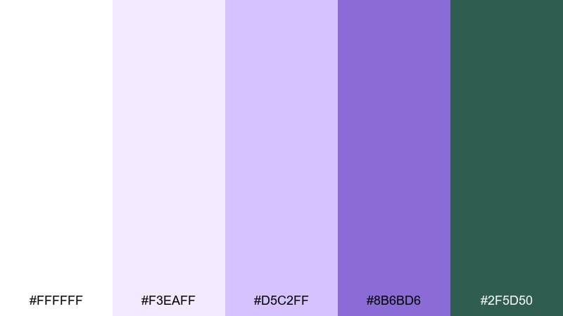 lilac botanical color palette with hex codes