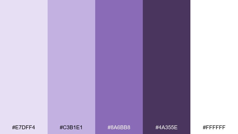 lilac fog ui purple lilac color palette with hex codes