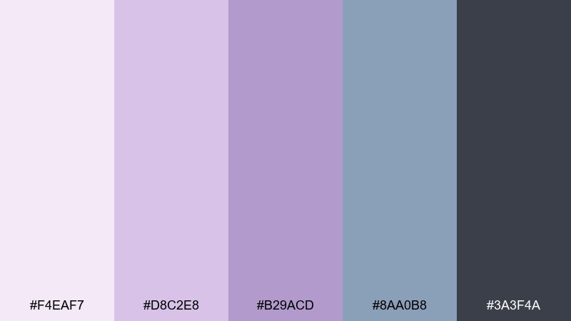 lilac haze impressionist color palette with hex codes