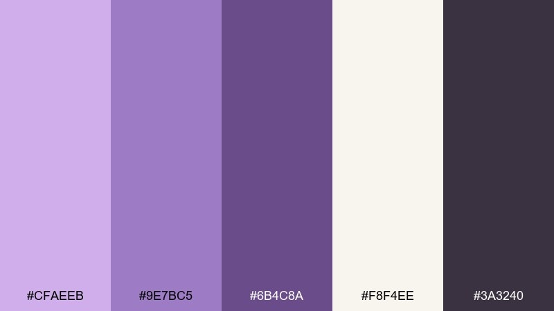 lilac ink & paper purple lilac color palette with hex codes