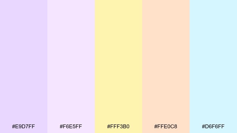 lilac lemonade pastel color palette with hex codes