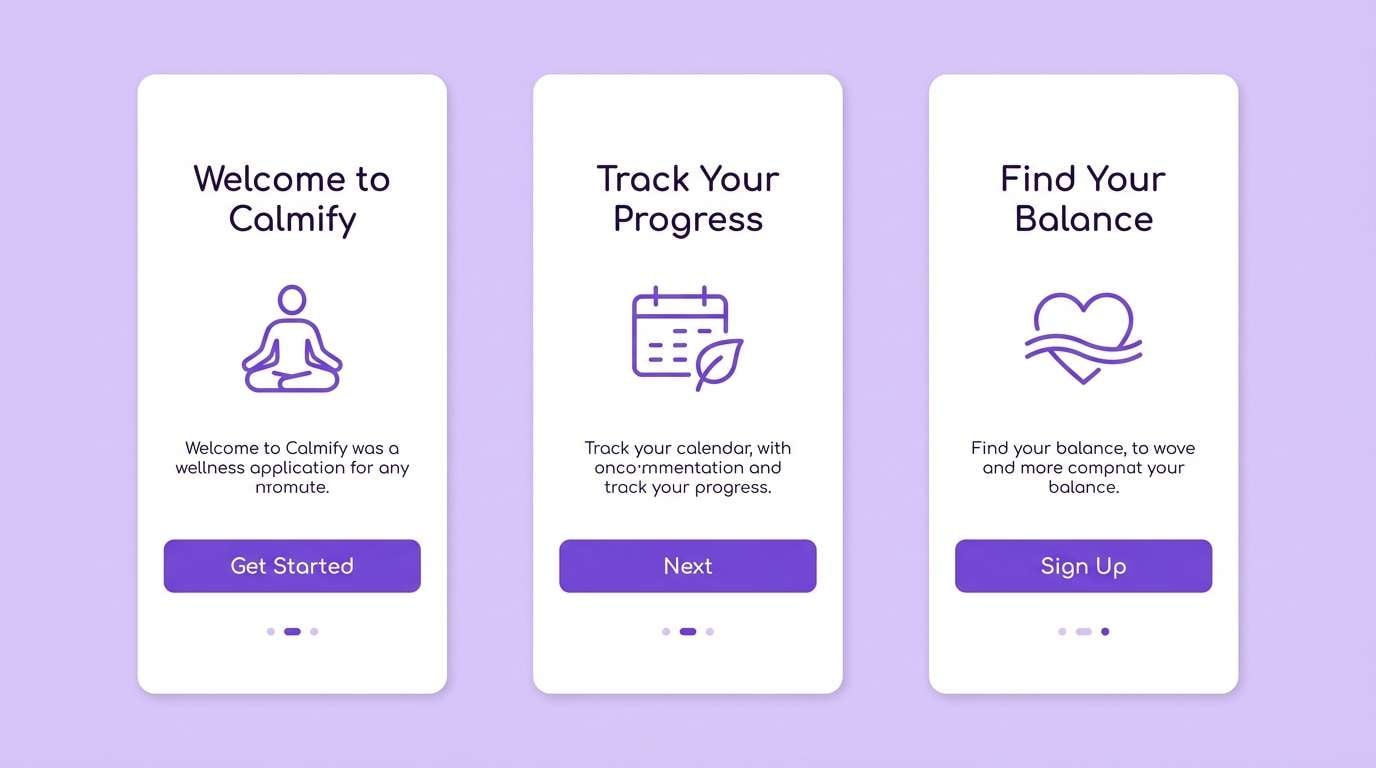 lilac onboarding ui screens