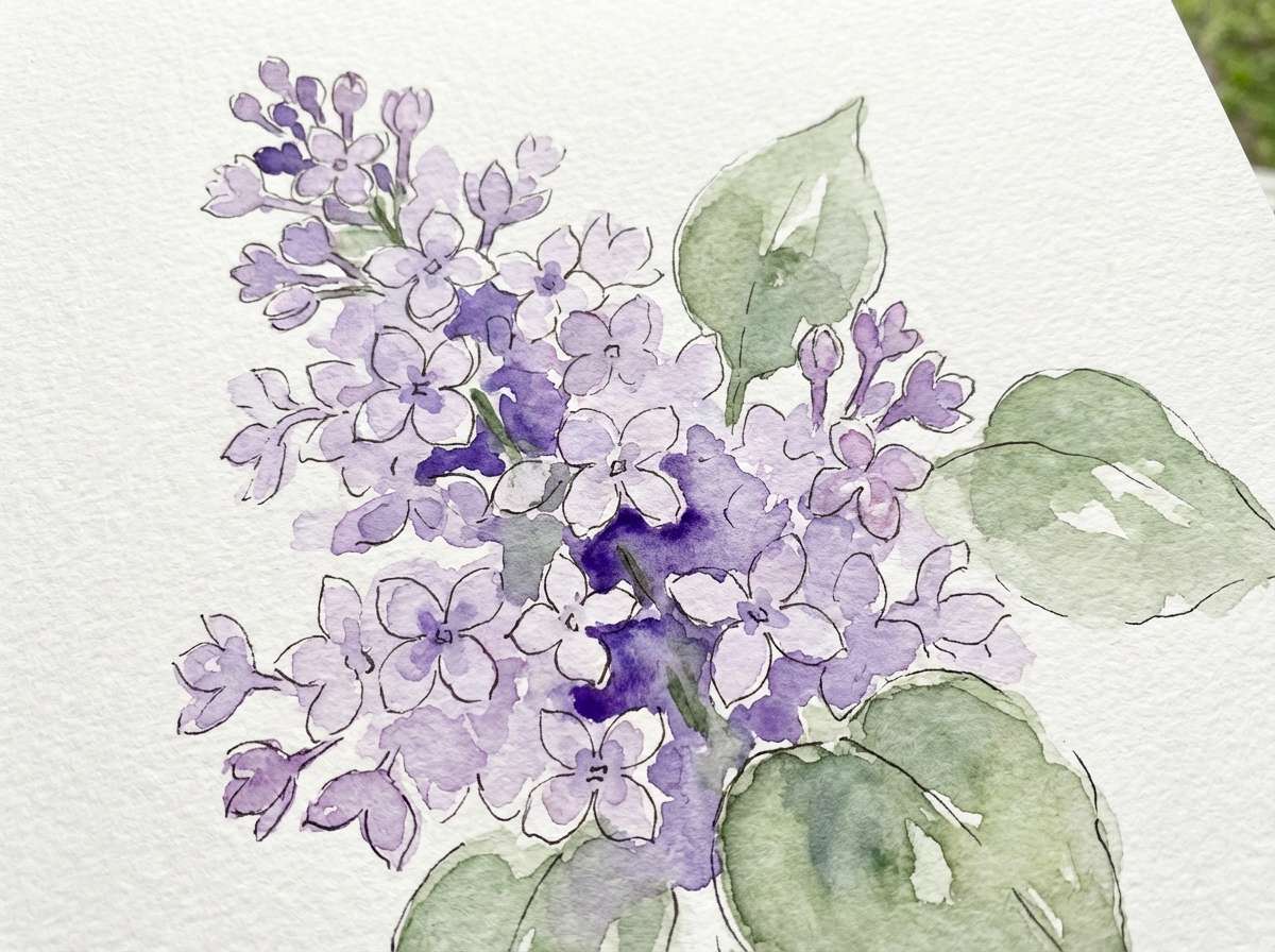 lilac watercolor card