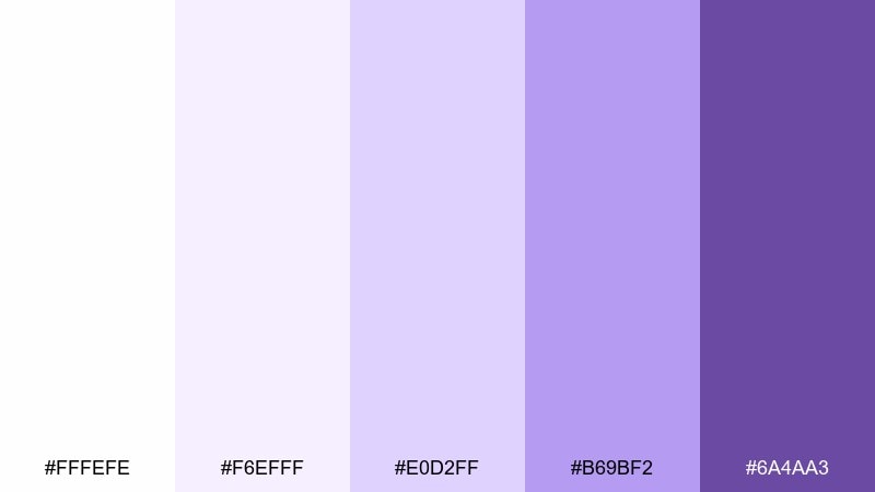 lilac whisper color palette with hex codes