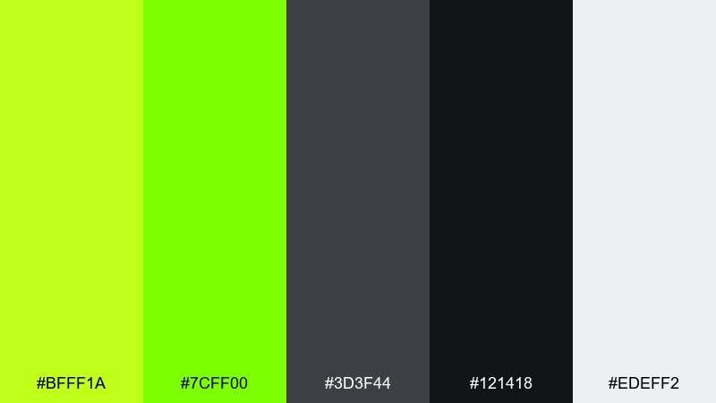 lime and charcoal lime color palette with hex codes