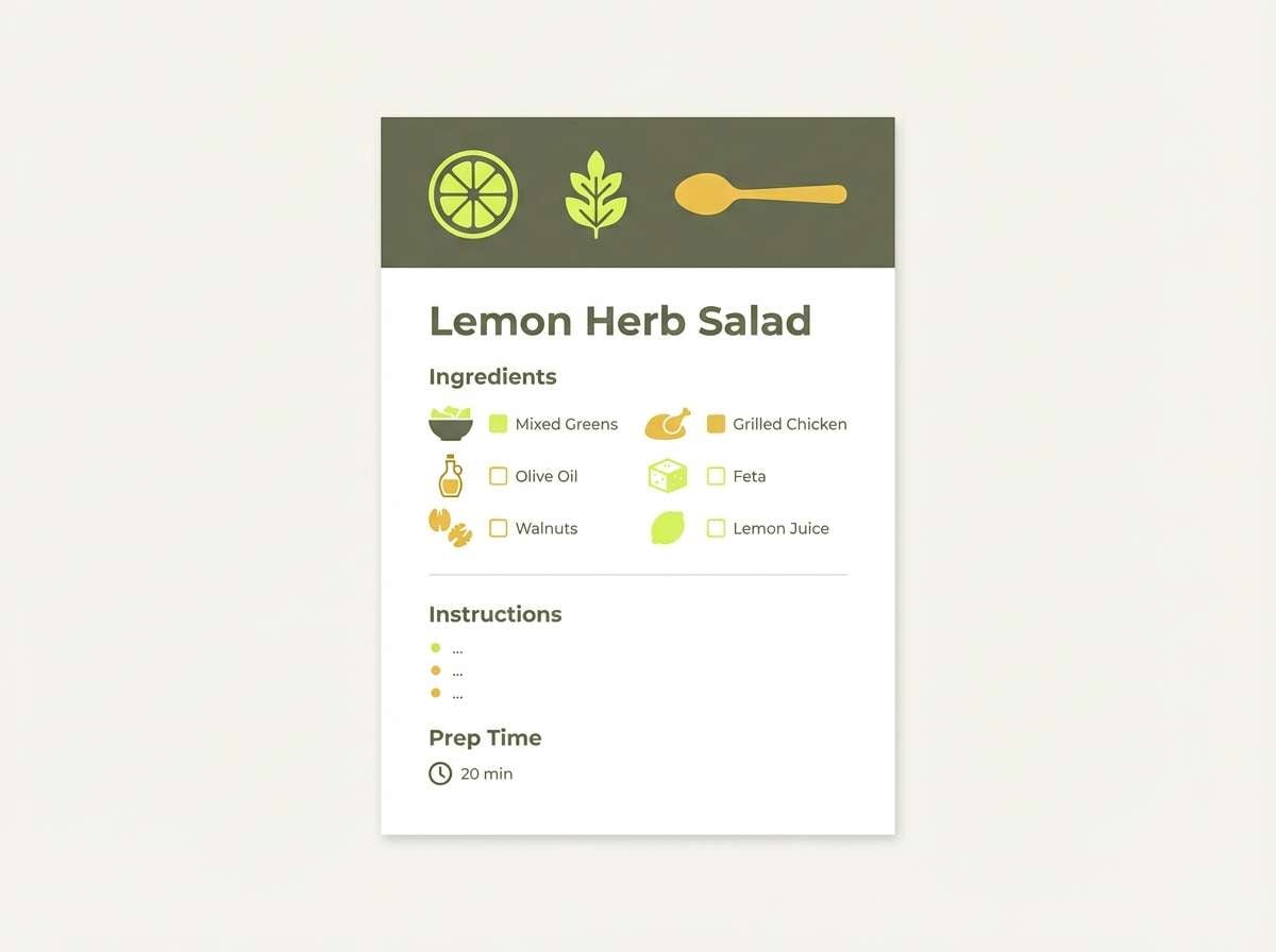 modern recipe card