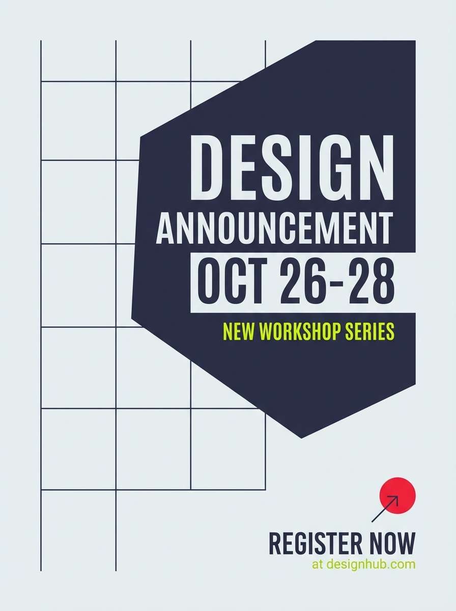 minimal announcement poster