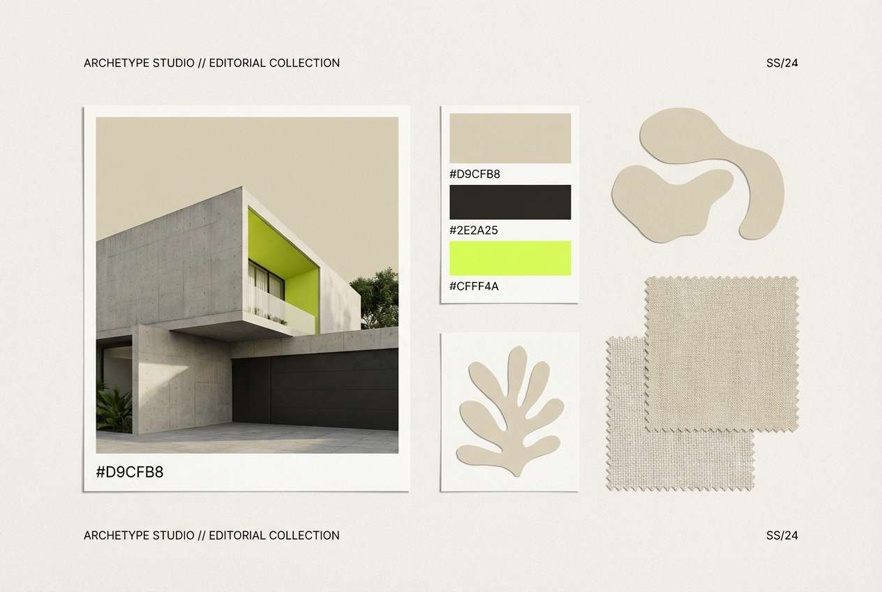 neutral moodboard layout