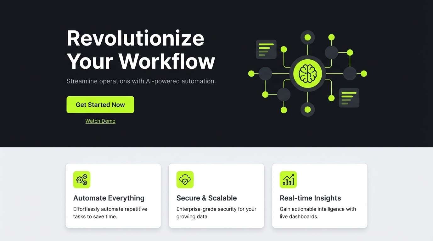 saas landing page hero