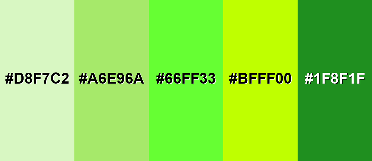 shades and variations of lime-green-color