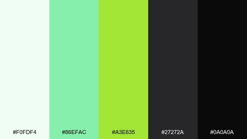 lime noir abstract color palette with hex codes