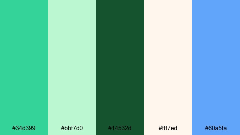 lime ribbon color palette with hex codes