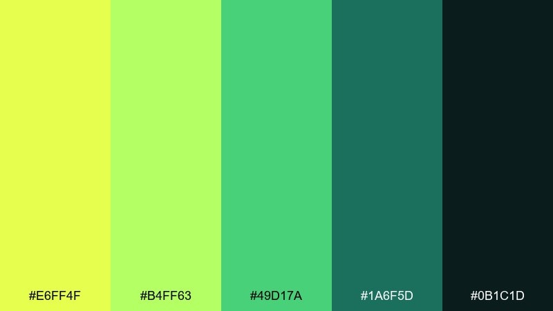 lime soda pop color palette with hex codes