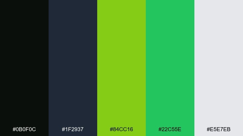 lime terminal 8 bit color palette with hex codes