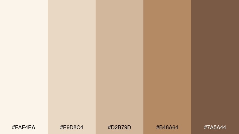 linen and latte cream beige color palette with hex codes