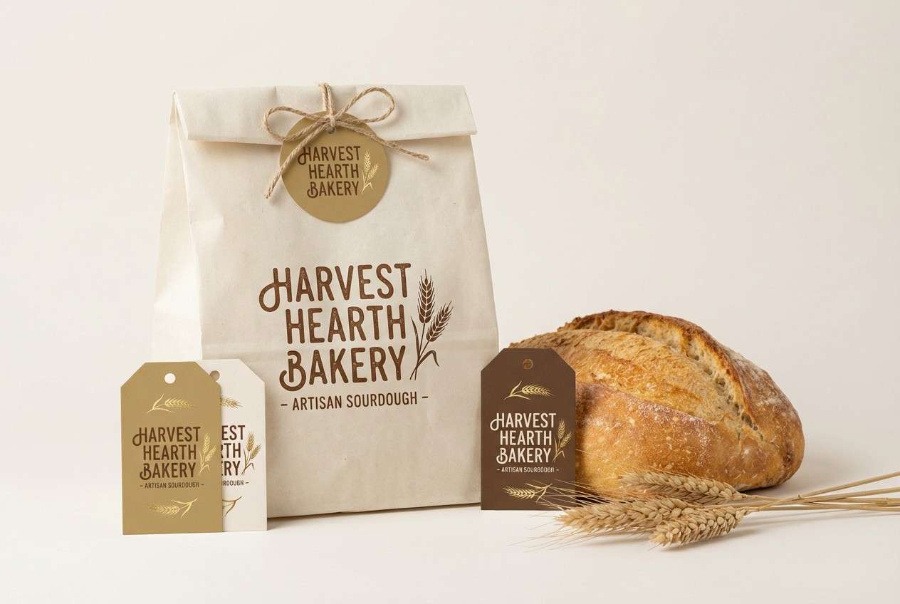 bakery packaging in warm neutrals