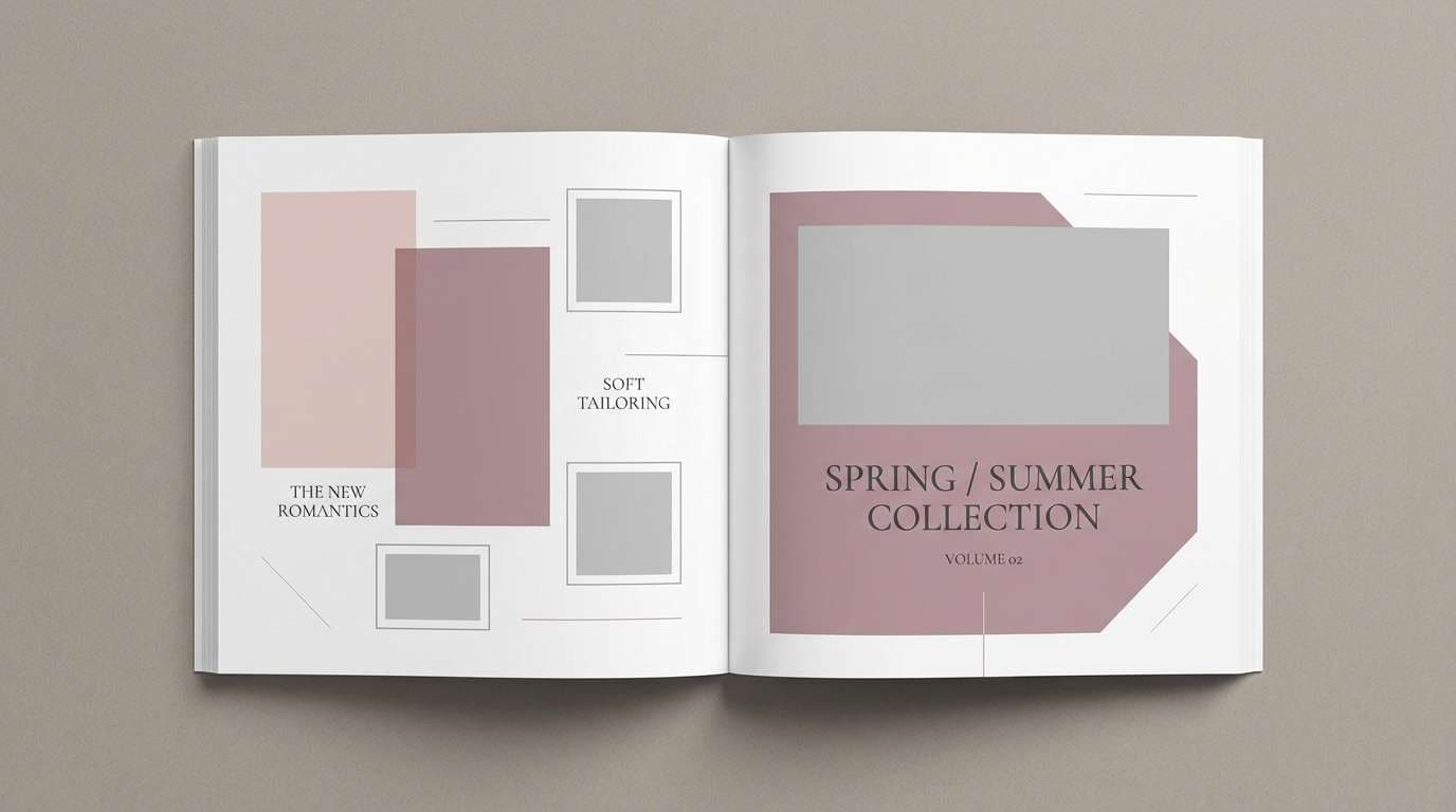 mauve fashion lookbook layout