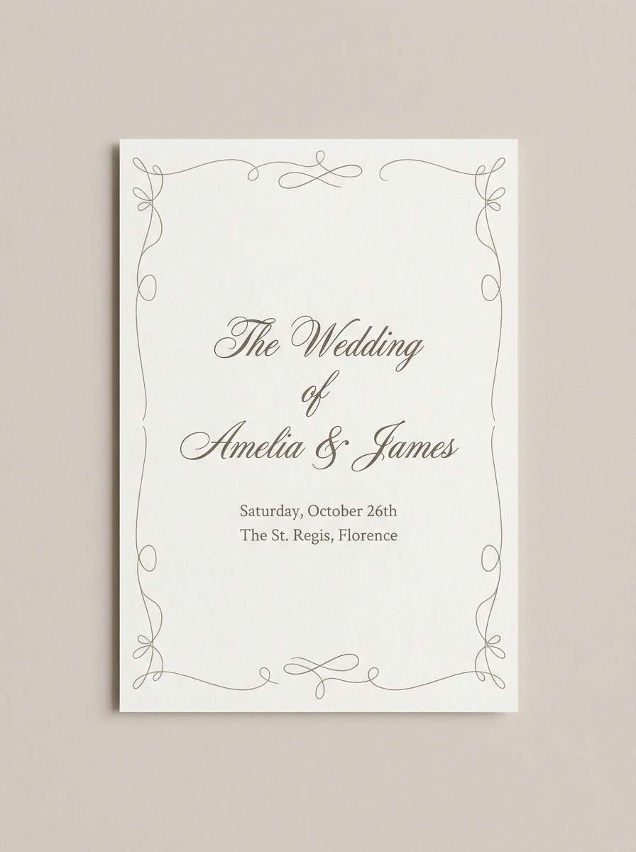 soft neutral wedding invitation